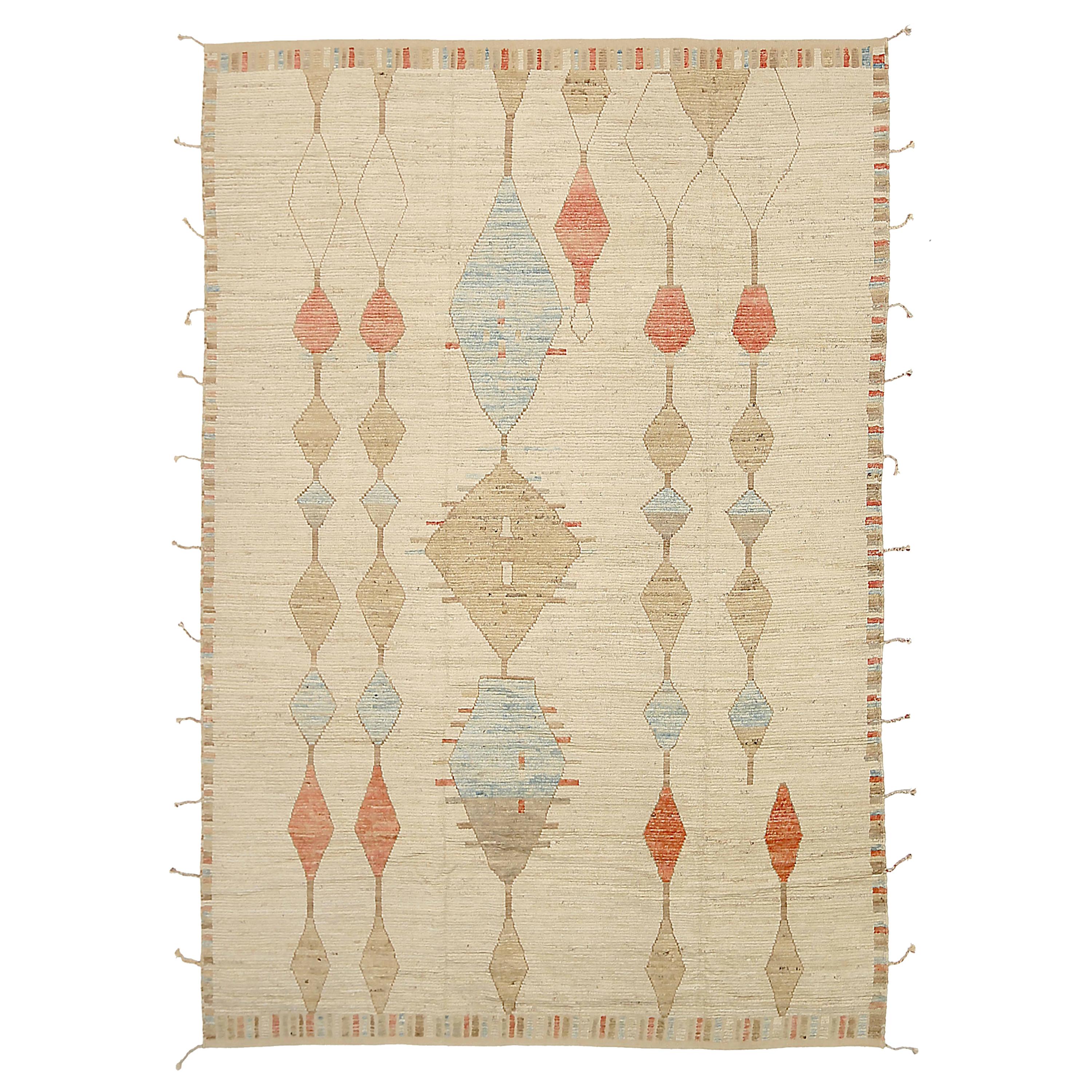 New Afghan Area Rug Moroccan Design For Sale