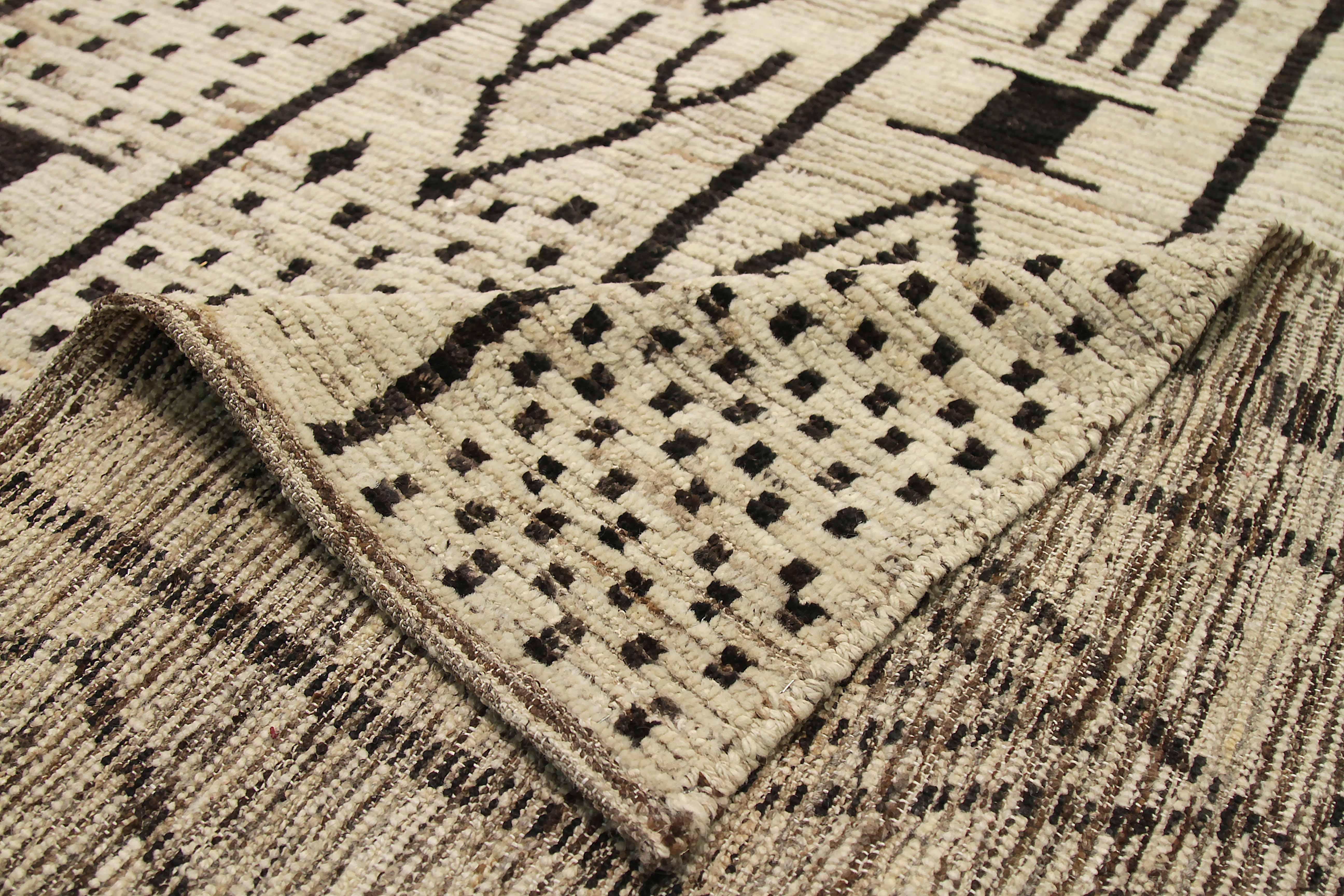 Contemporary New Afghan Area Rug Moroccan Design For Sale