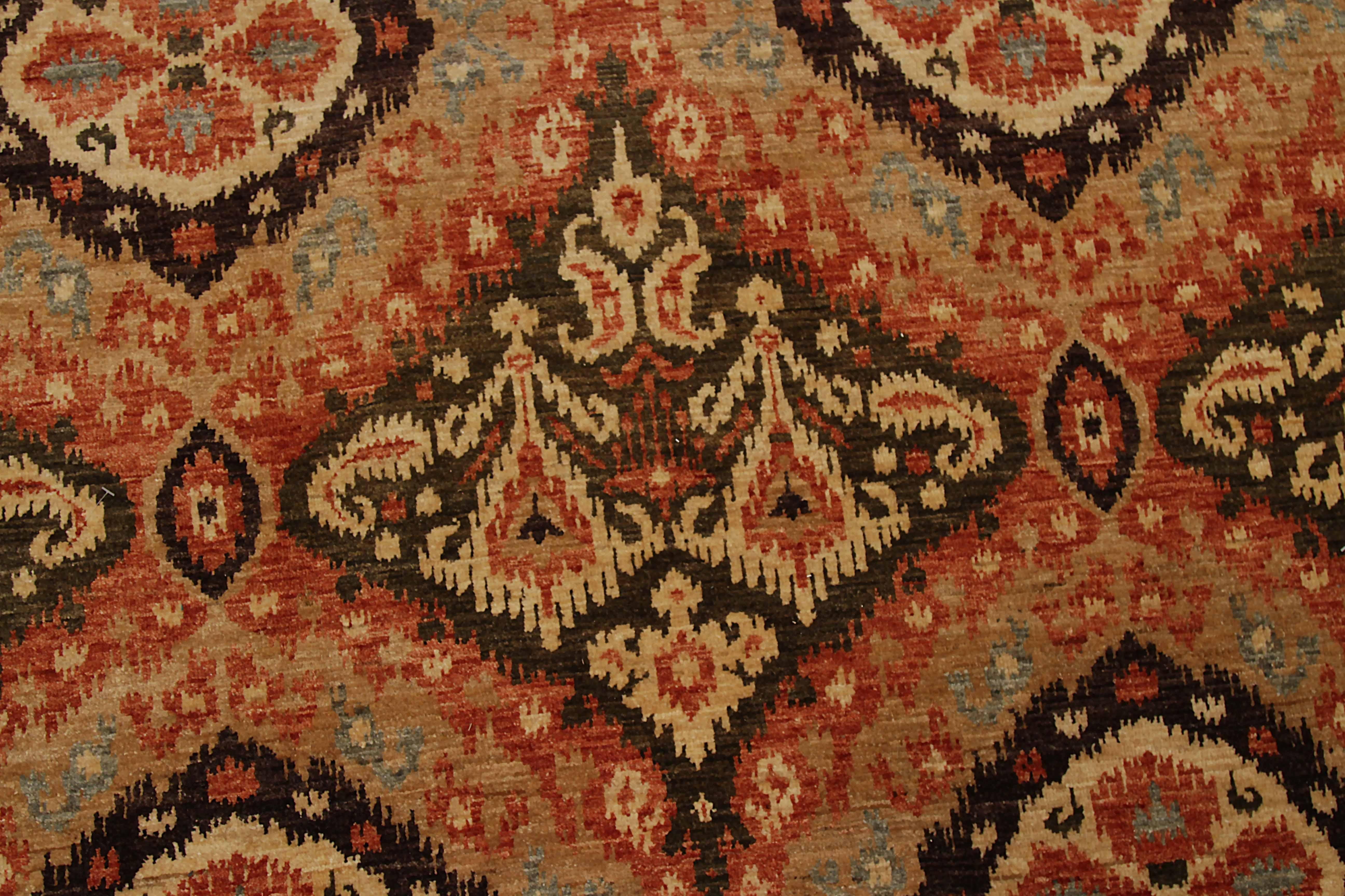 Contemporary New Afghan Area Rug Transitional Design For Sale