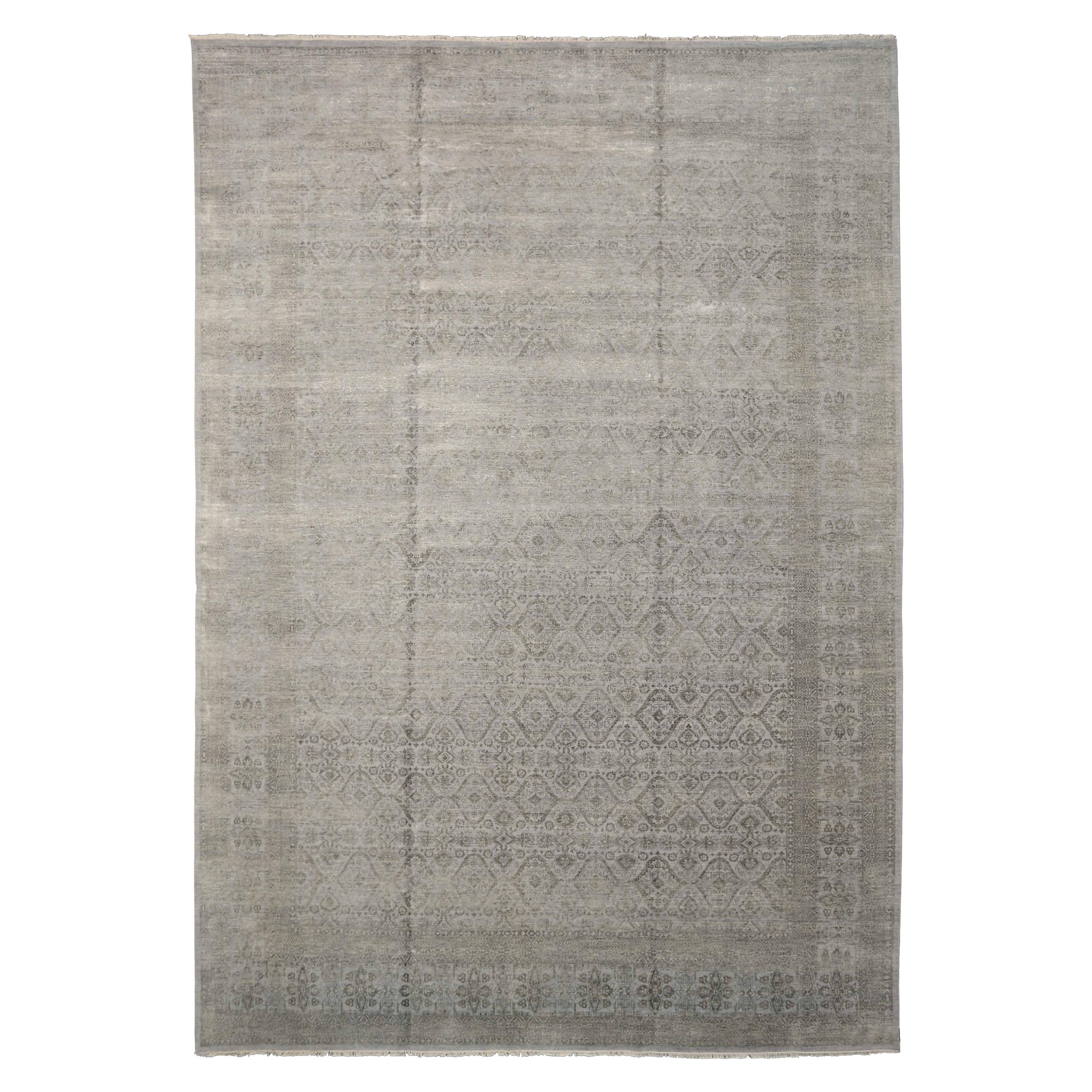 New Afghan Area Rug Transitional Design For Sale