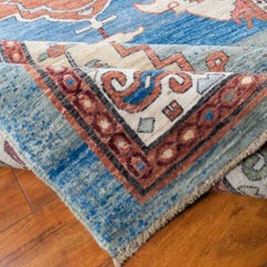 New Afghan Bakhshayesh-Style Tribal Rug, Hand-Knotted Wool, 5'5"x9'9"