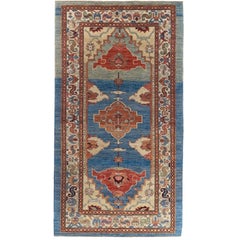 New Afghan Bakhshayesh-Style Tribal Rug, Hand-Knotted Wool, 5'5"x9'9"