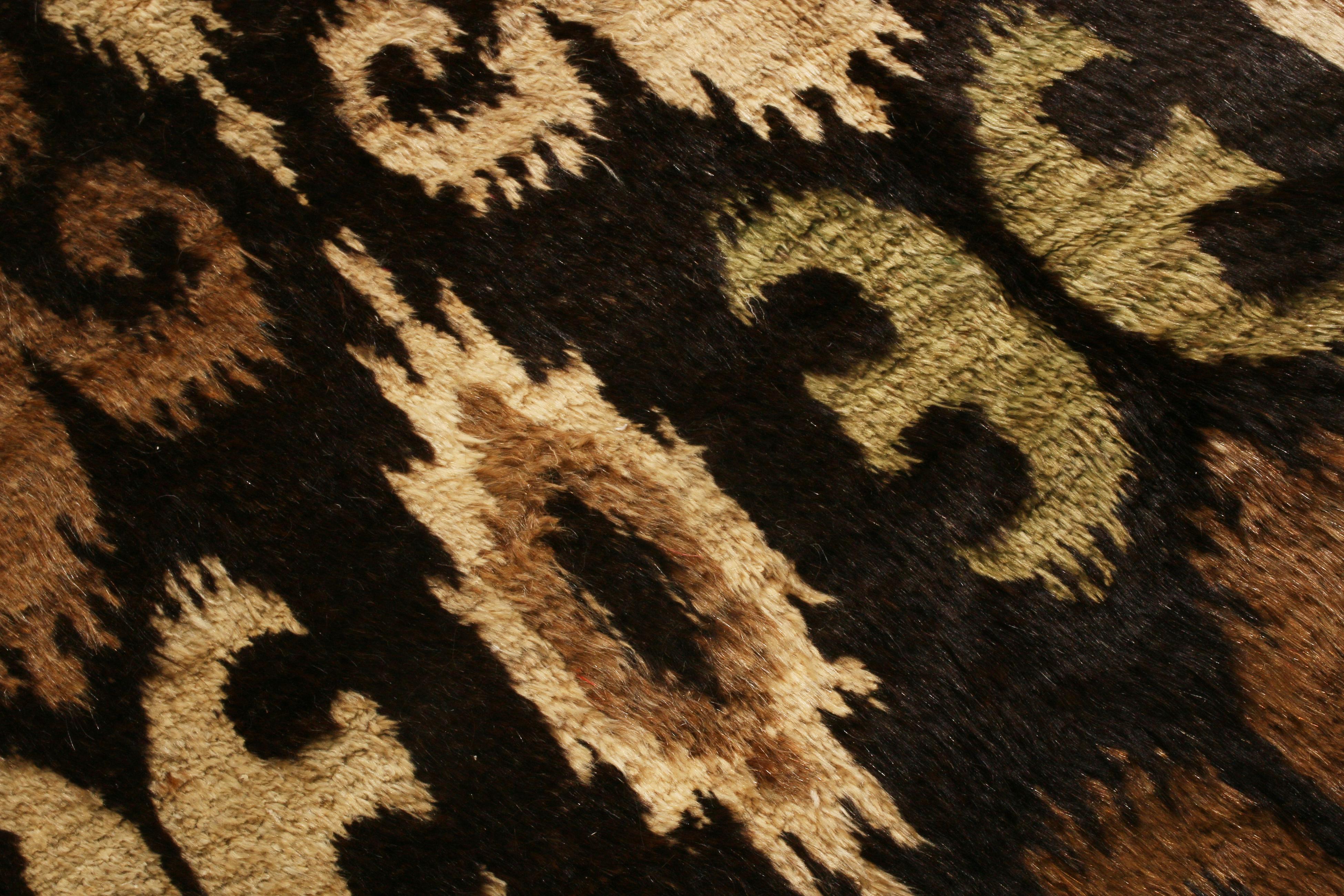 Hand-Knotted Rug Kilim's New Afghan Beige and Black Goat Hair Rug For Sale