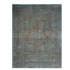 New Afghan Mamluk-Style Medallion Rug, Hand-Knotted Wool, 9'3"x12'