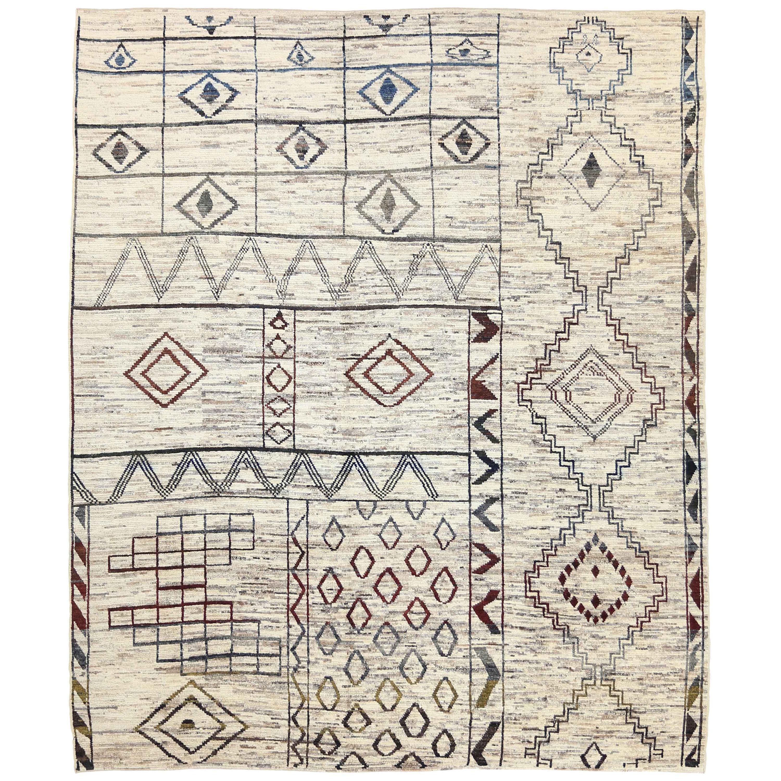 New Afghan Moroccan Style Rug with Colorful Mix of Tribal Patterns