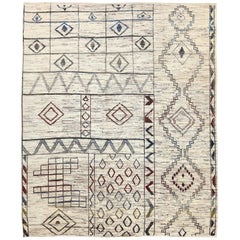 Nouveau tapis afghan de style marocain avec un mélange coloré de motifs tribaux