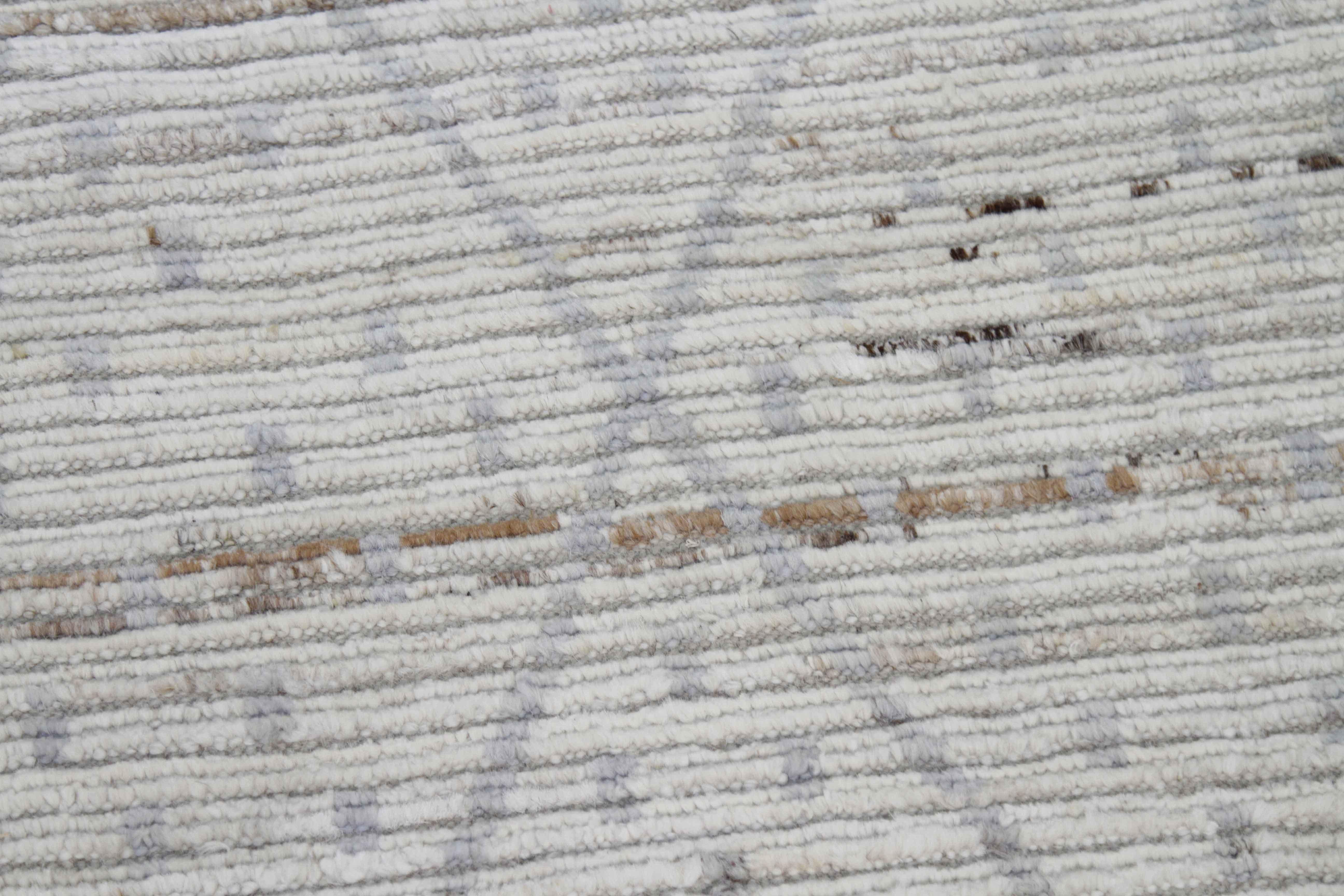 20th Century Afghan Rug Moroccan Style with Gray Tribal Details on Ivory Field For Sale