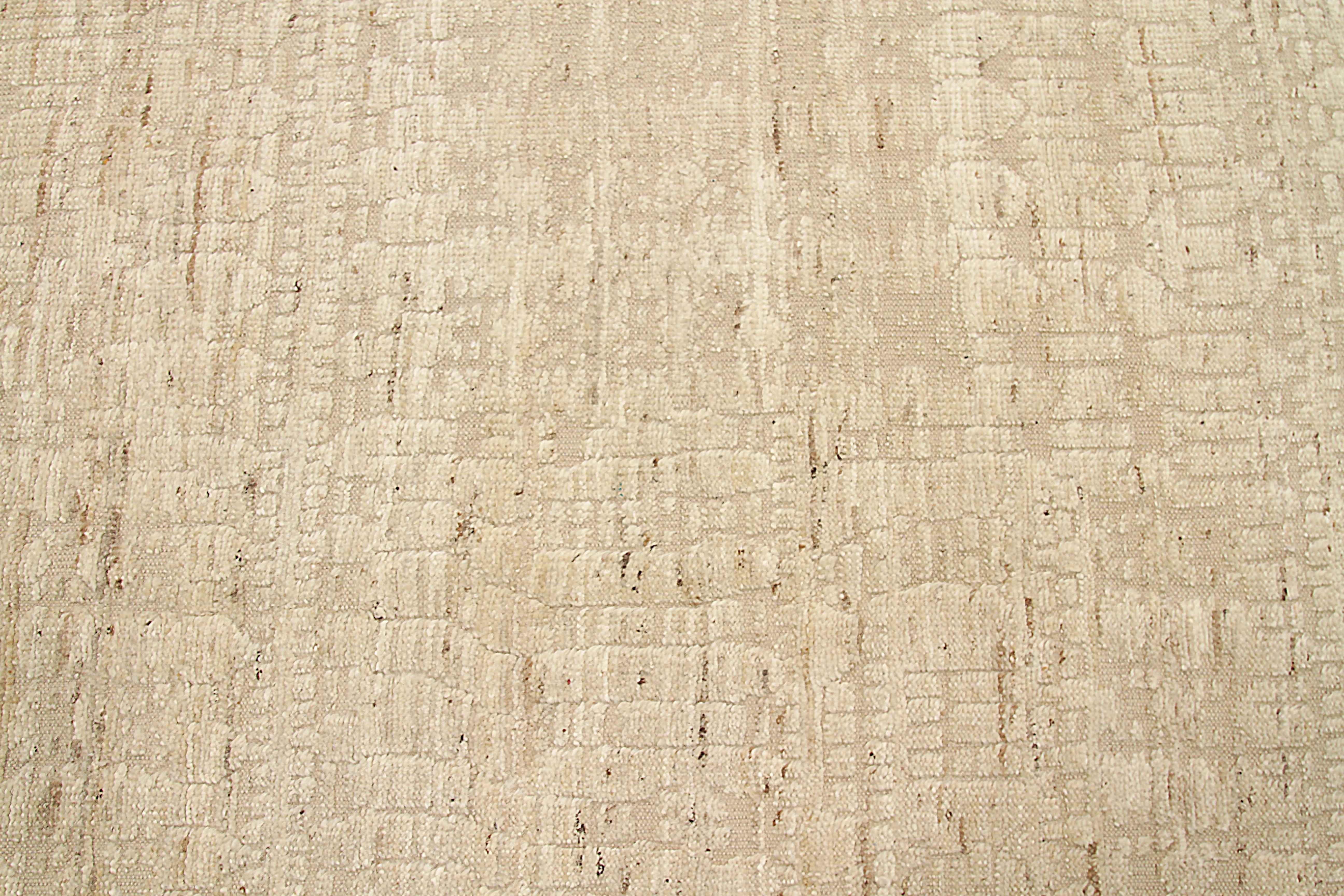 Tribal Afghanistan Moroccan Runner Rug Circa 1990 - Wool Ivory Design - 92292 For Sale