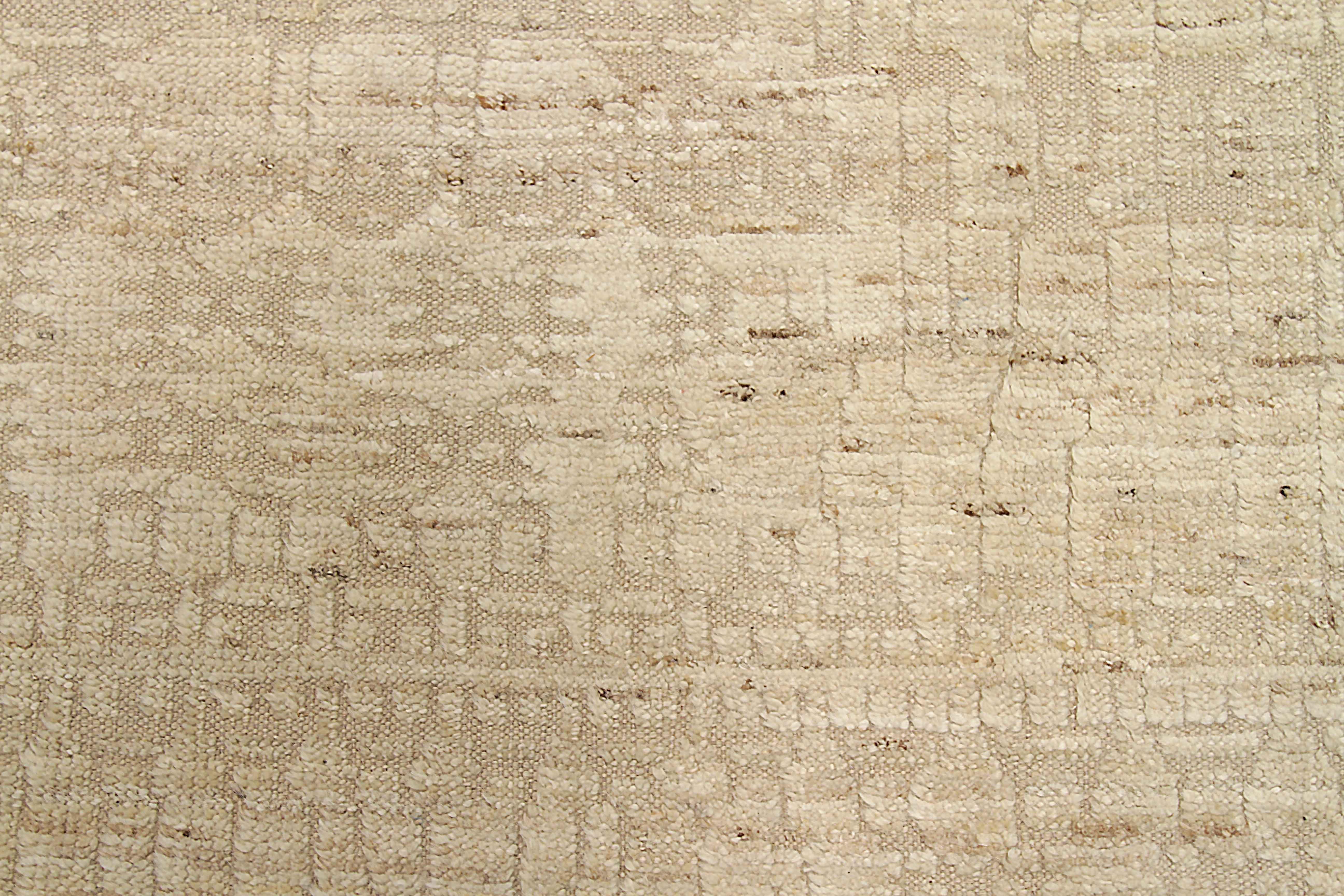 Afghanistan Moroccan Runner Rug Circa 1990 - Wool Ivory Design - 92292 In Excellent Condition For Sale In Dallas, TX