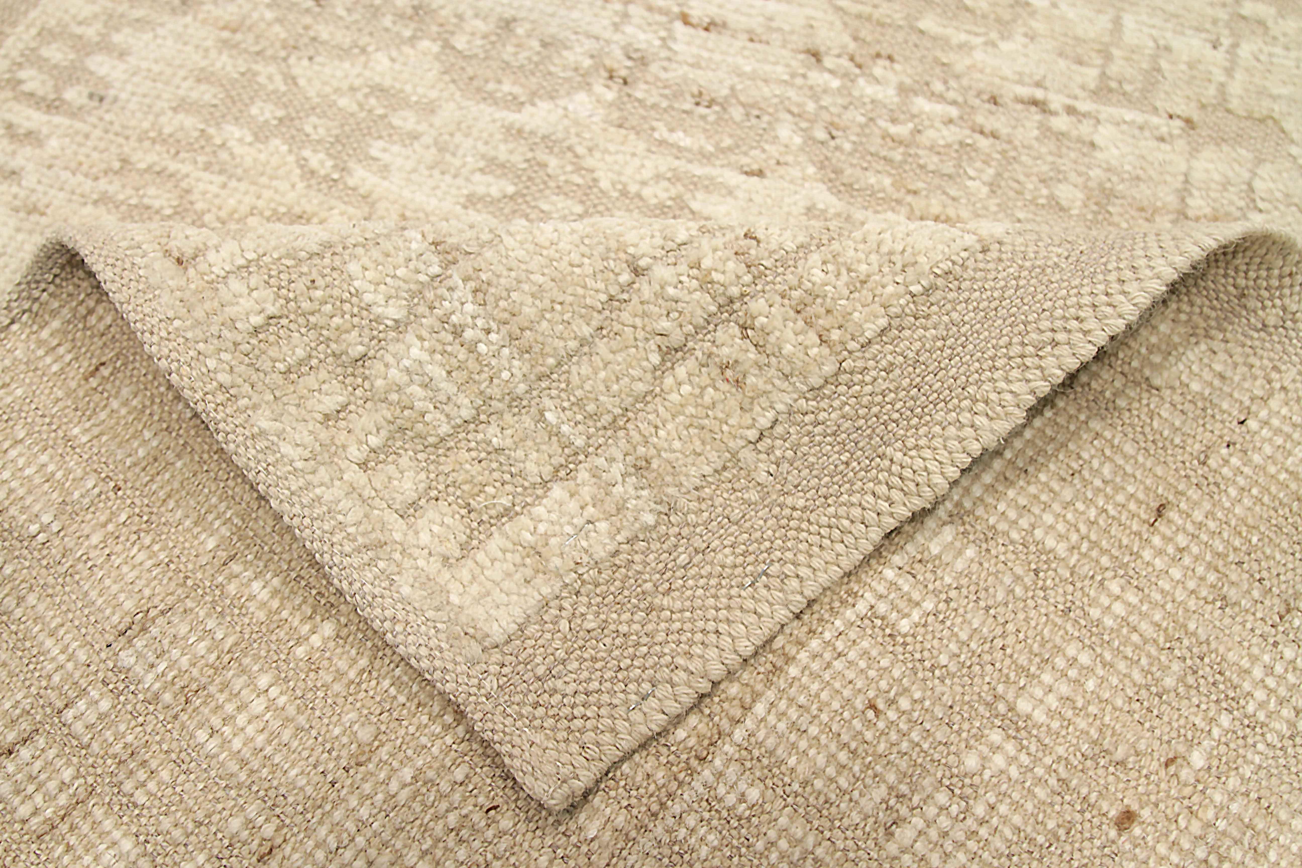 20th Century Afghanistan Moroccan Runner Rug Circa 1990 - Wool Ivory Design - 92292 For Sale