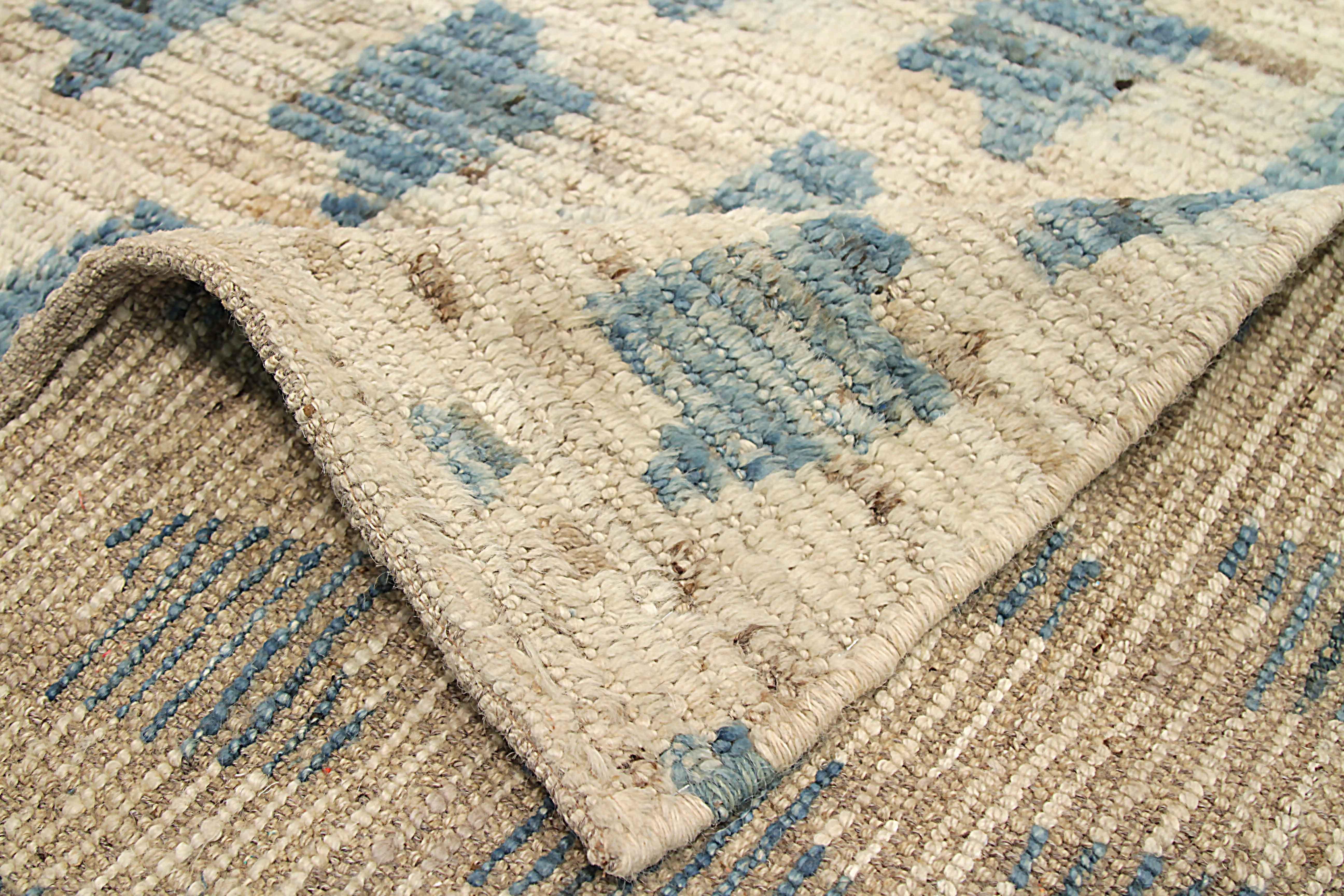 Contemporary New Afghan Runner Rug Moroccan Design For Sale