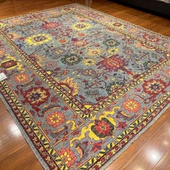 New Afghan Serapi-Style Tribal Rug, Hand-Knotted Wool, 8'3"x9'11"