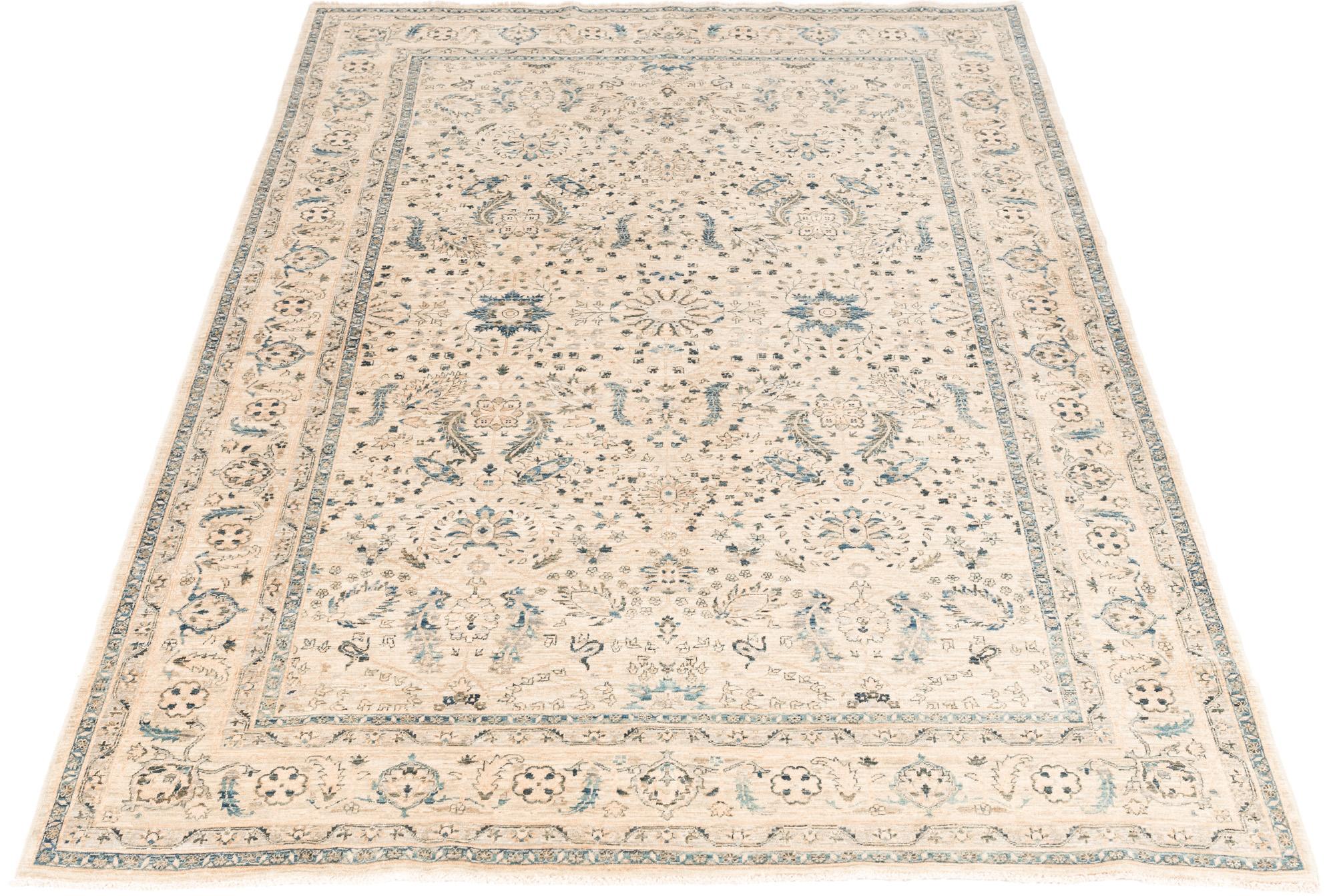 A transitional rug that blends the elegance of traditional rug designs with contemporary style. handwoven by Turkmen with natural dyed wool that is hand-spun.
  