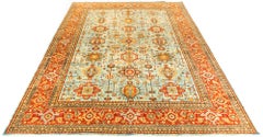New Afghanistan Transitional Rug Light Blue Field with Vines of Medallions
