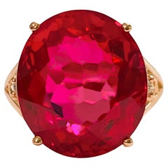 New Africa "Inclusion Free"  Raspberry Topaz Rose Gold Plated Sterling Ring