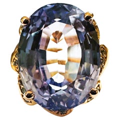 New African 10.3 Ct Cornflower Blue Sapphire RGold Plate Sterling Ring