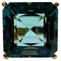 New African 12.90 Ct Teal Blue Tourmaline & Sapphire RGold Plated Sterling Ring