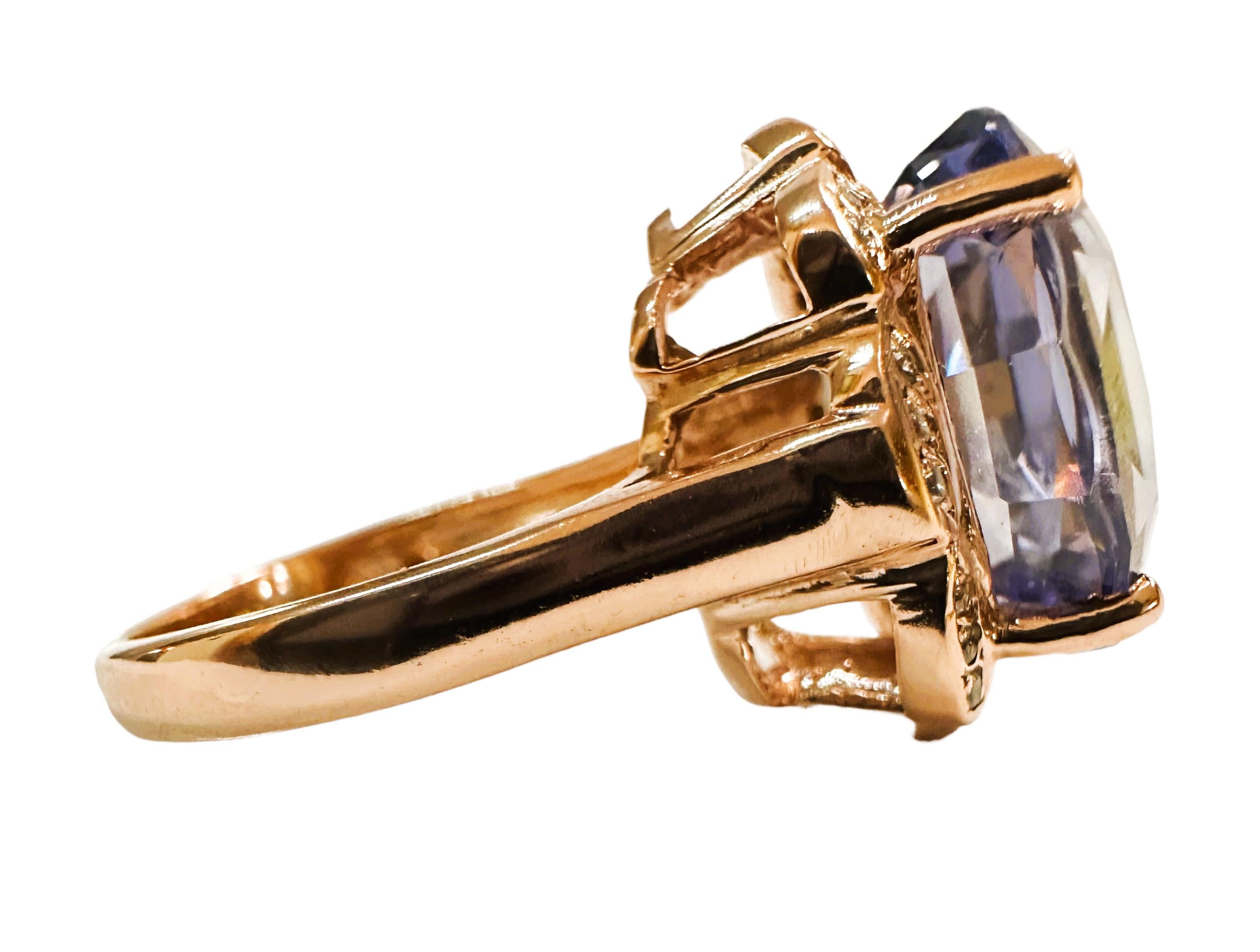 Neuer afrikanischer 10.30 Karat kornblumenblauer Saphir, Rvergoldeter Sterling-Ring Damen