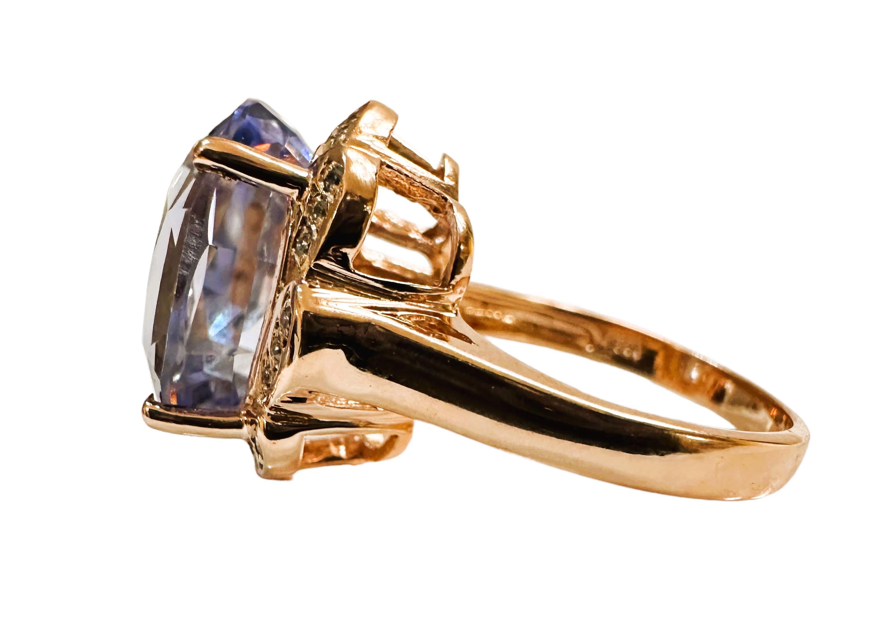 Neuer afrikanischer 10.30 Karat kornblumenblauer Saphir, Rvergoldeter Sterling-Ring 1