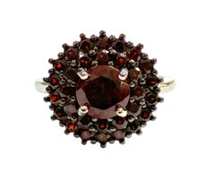 New African 1.56 Carat Mozambique Red Garnet Sterling Ring Size 7.5