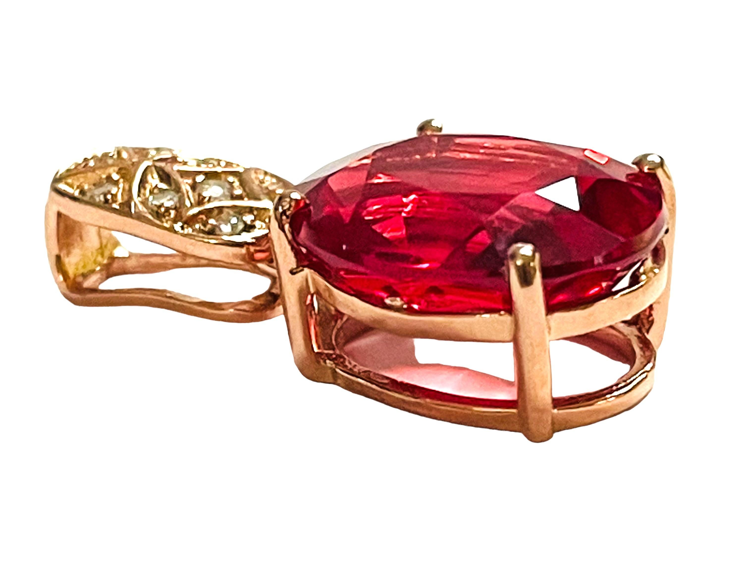 Neuer afrikanischer 17,42 Karat rosa orangefarbener Padparadscha & Sapp vergoldeter Sterling-Anhänger 1