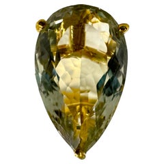 Neuer afrikanischer 18 Karat grüner Amethyst Gelbgold vergoldeter Sterling-Ring Größe 7
