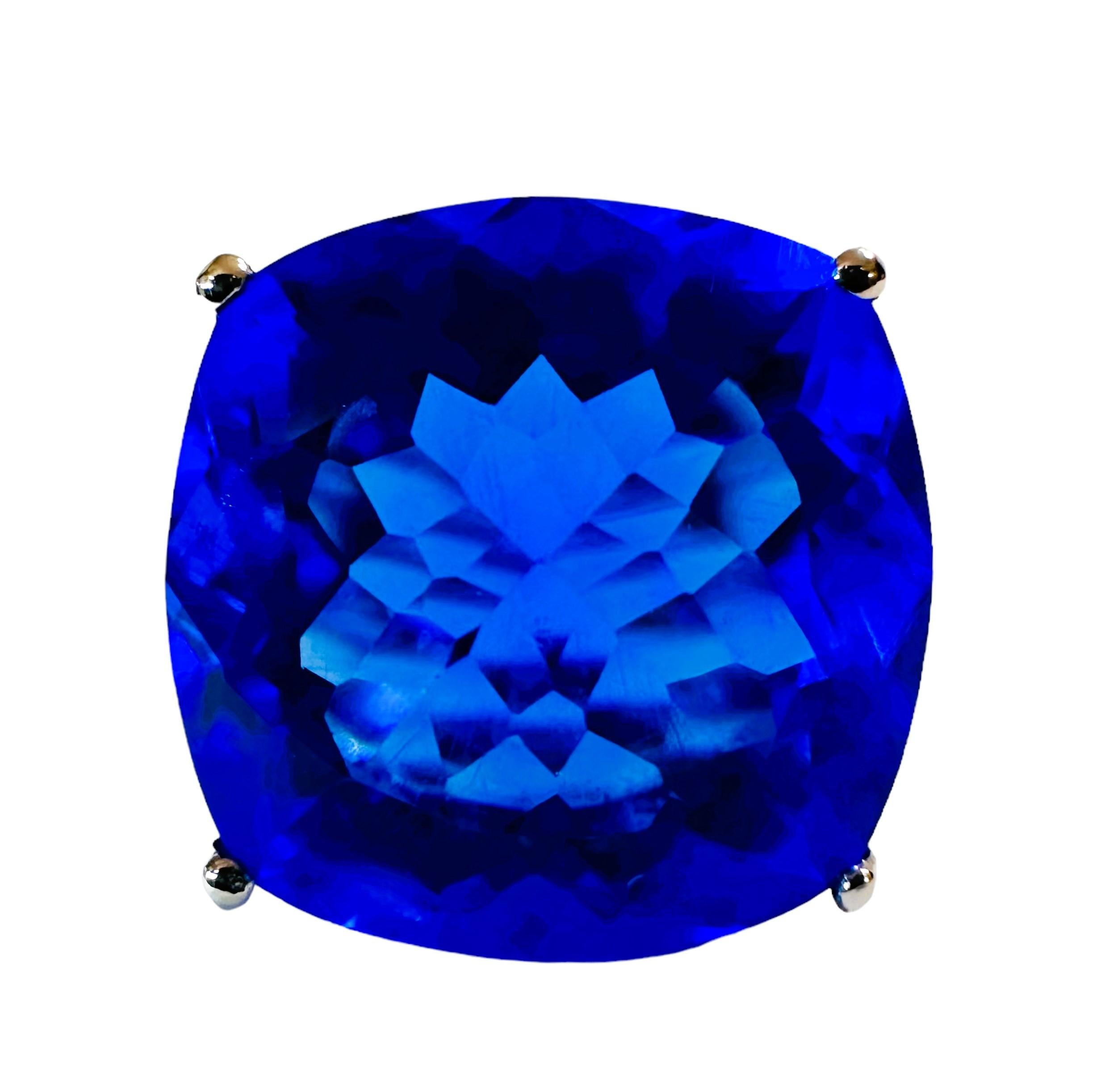 Neuer afrikanischer 18,20 Neonblauer Topas & weißer Saphir Sterling Ring Größe 6,75 1