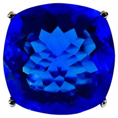 Neuer afrikanischer 18,20 Neonblauer Topas & weißer Saphir Sterling Ring Größe 6,75