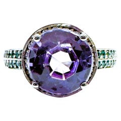 Bague africaine de 2,20 carats en argent sterling, spinelle bleu violet et saphir bleu