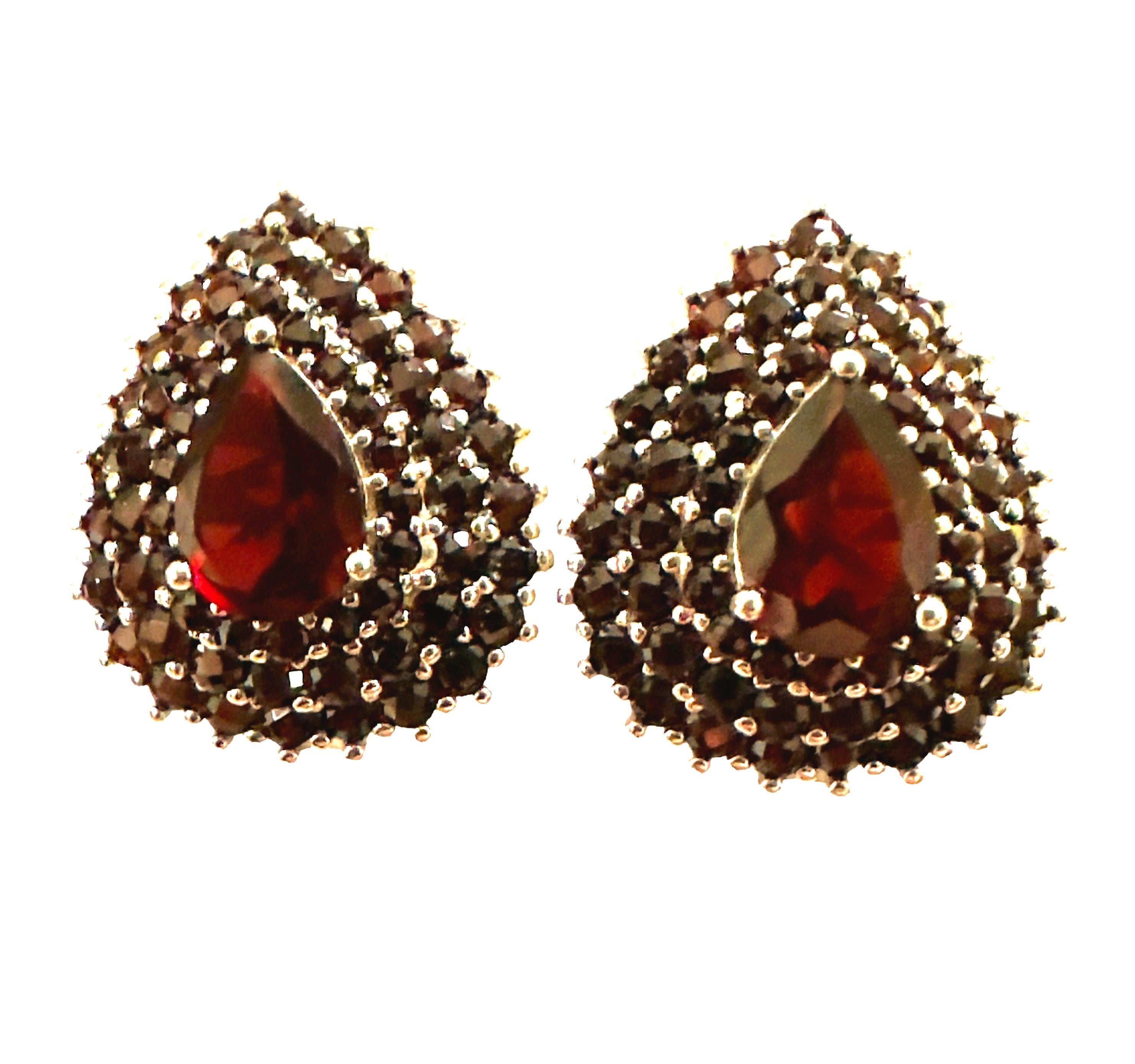 New African 2.66 Carat Mozambique Red Garnet Sterling Earrings In New Condition For Sale In Eagan, MN