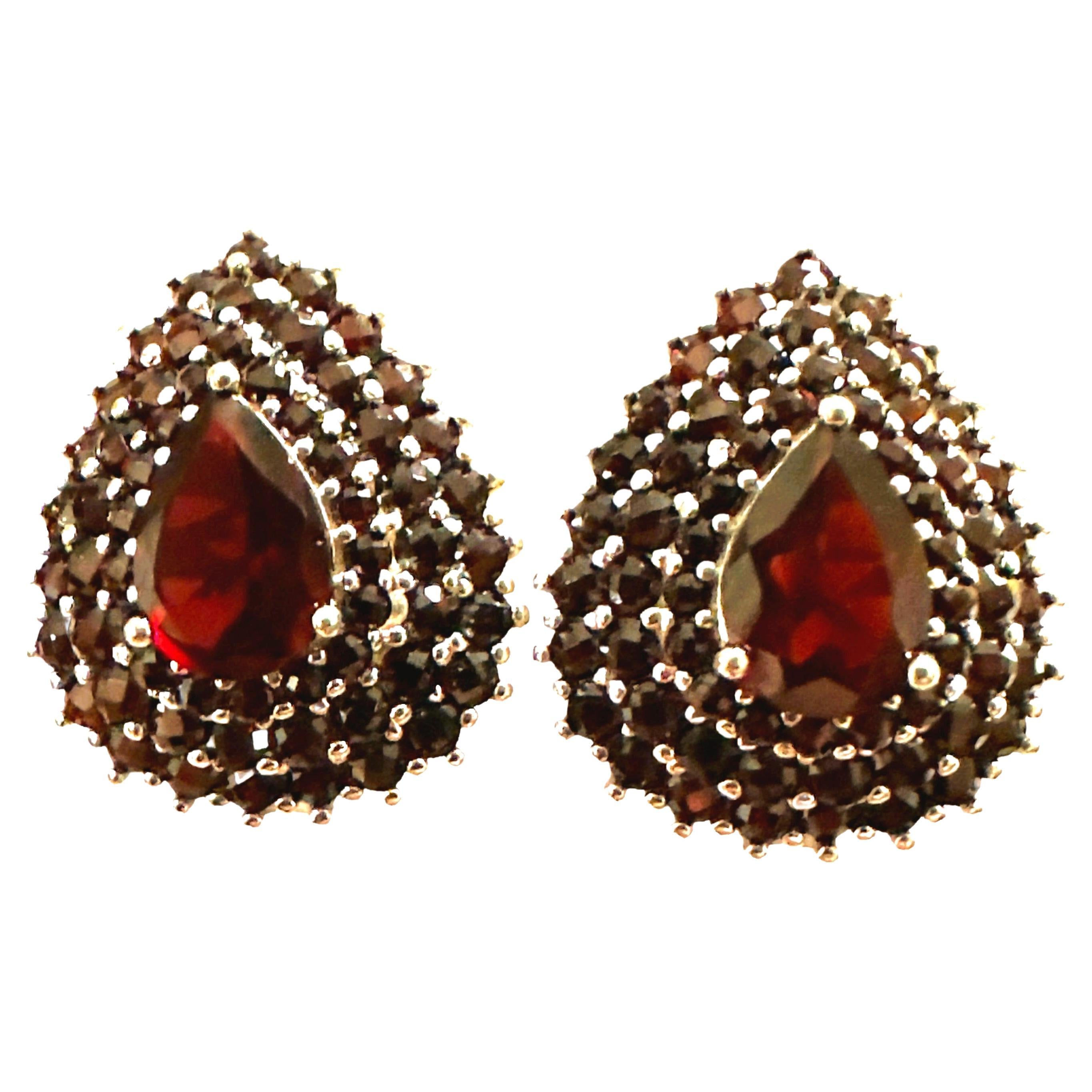 New African 2.66 Carat Mozambique Red Garnet Sterling Earrings For Sale