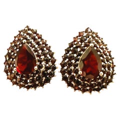 New African 2.66 Carat Mozambique Red Garnet Sterling Earrings