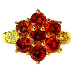 New African 2.8 Ct Spessartite Garnet Yellow Gold Plated Sterling Ring