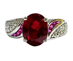New African 2.80ct Raspberry Tourmaline and Pink Sapphire Sterling Ring