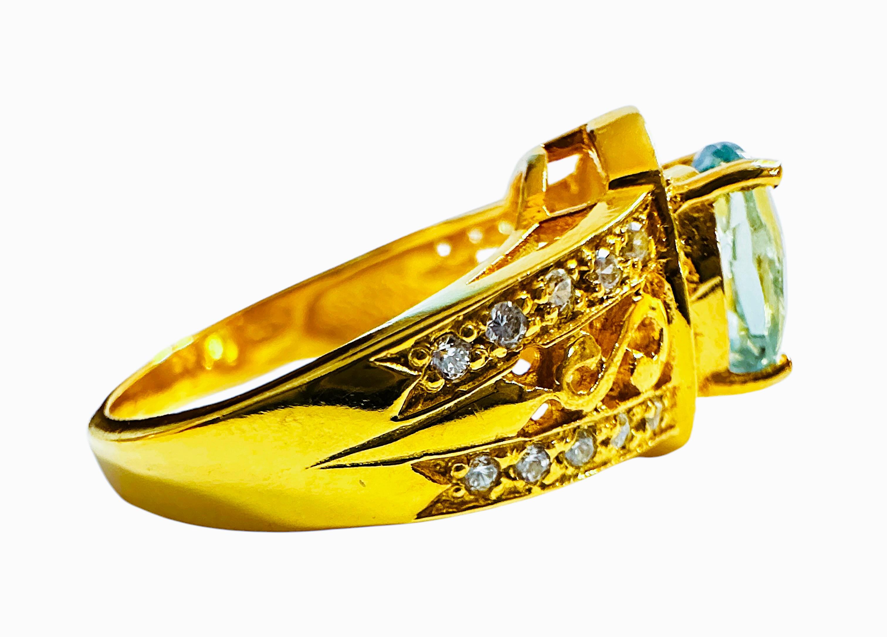 Nuevo Anillo de oro de ley con zafiro verde de 3.13 quilates y zafiro talla diamante R Corte oval en venta