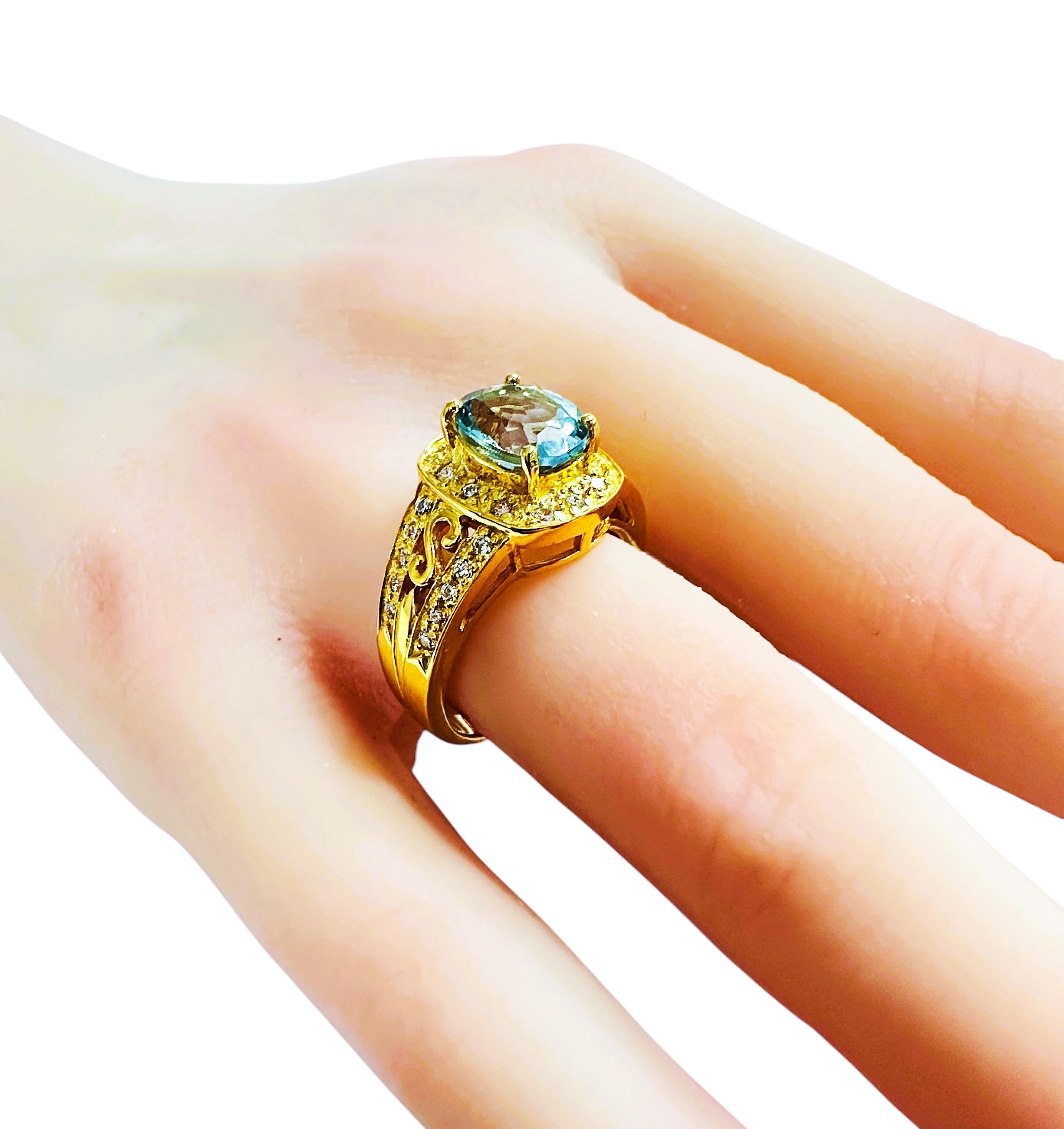 De las mujeres Nuevo Anillo de oro de ley con zafiro verde de 3.13 quilates y zafiro talla diamante R en venta