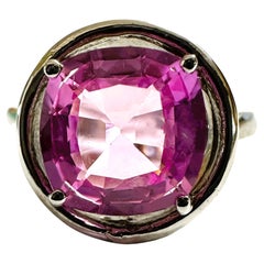 New African 3.30 Ct Pink Sapphire Sterling Ring Size 7.75