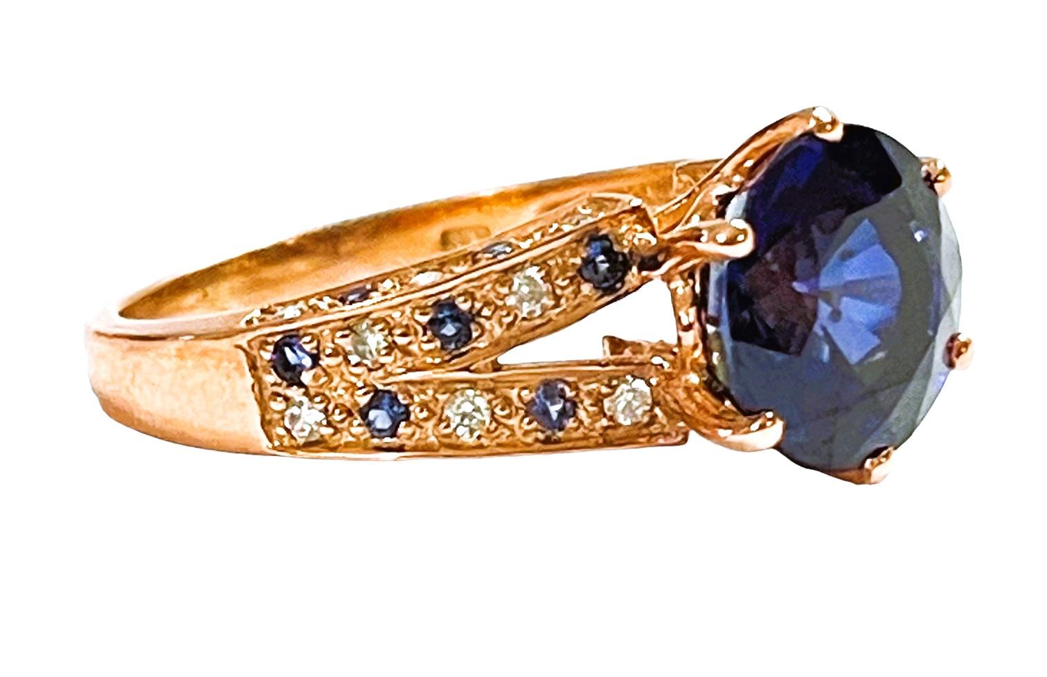 Women's New African 3.70 Ct Kashmir Blue Sapphire & Sapphire Rgold Plated Sterling Ring