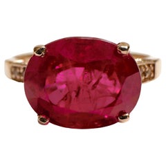 Neu Afrikanischer 3,70 Karat Rosa-Roter Saphir Rose Vergoldeter Sterling Ring