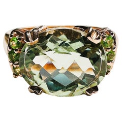 New 3.85 Carat Green Sapphire 
Diamond Cut Sapphire R Gold Sterling Ring
