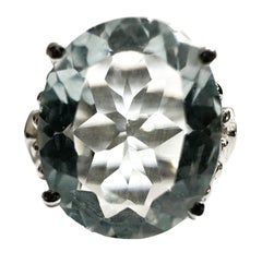 New African 4.0 Ct Green Amethyst Sterling Ring Size 6