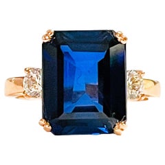 New African 4.02 Ct Kashmir Blue & White Sapphire Rgold Plated Sterling Ring