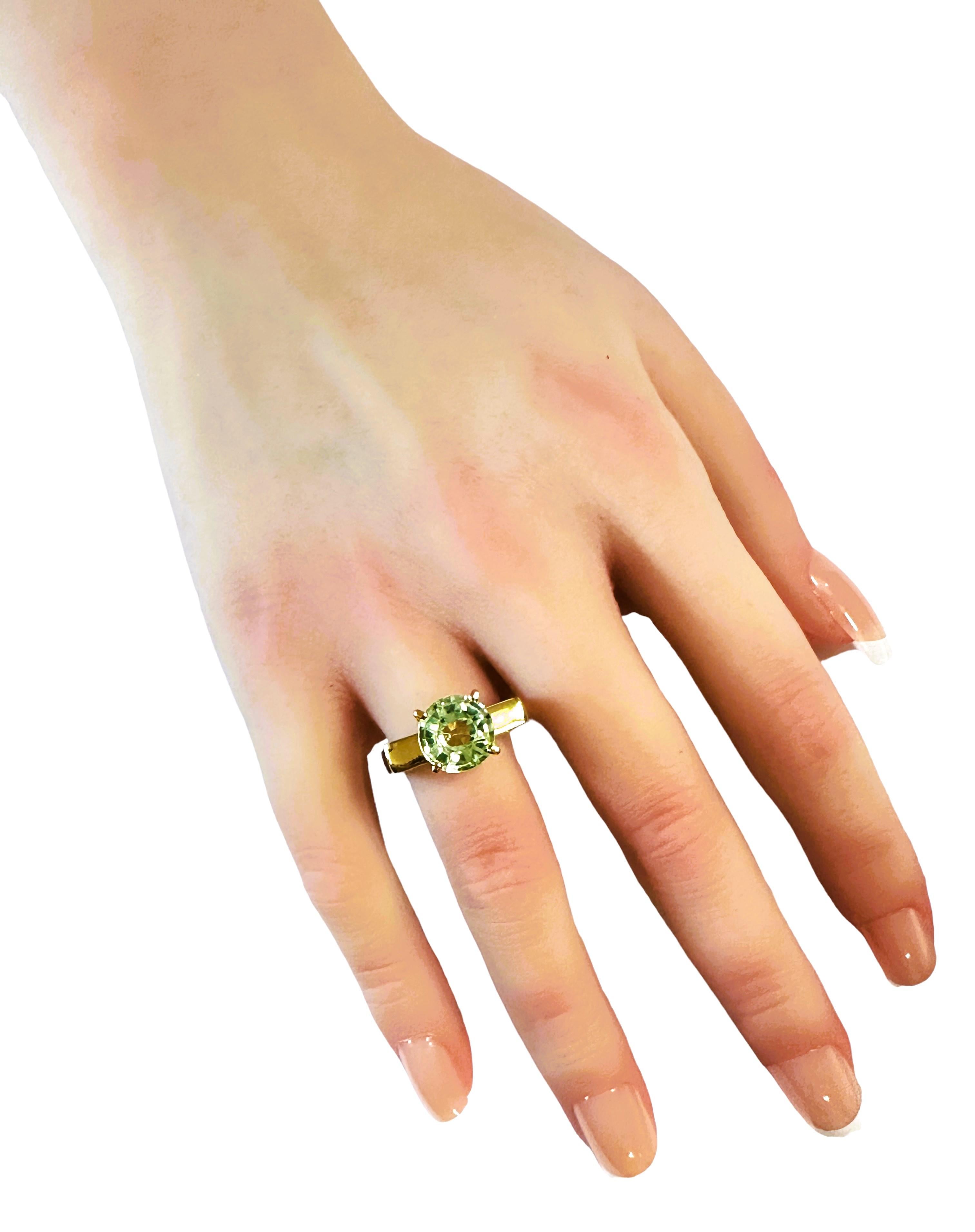Women's New African 4.2 ct Peridot Yellow Gold Plated Sterling Ring