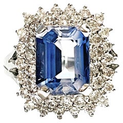 New African 4.50 Ct IF Cornflower Blue & White Sapphire Sterling Ring