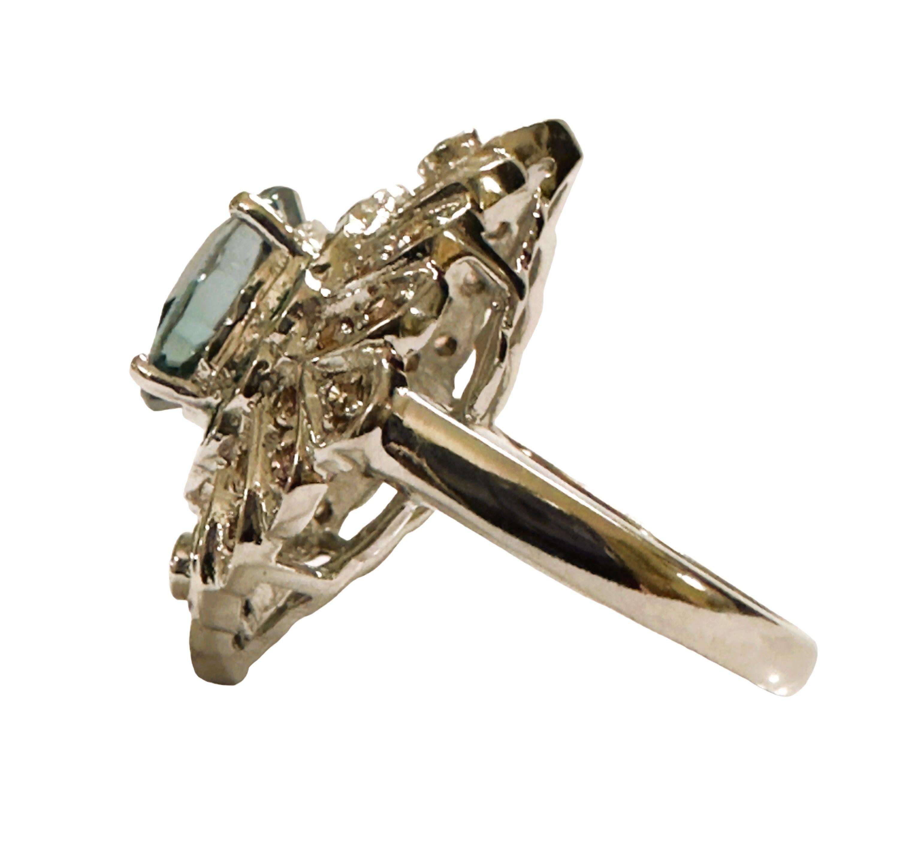 Art Deco New African 4.60 Ct Green Garnet & Champagne Sapphire Sterling Silver Ring
