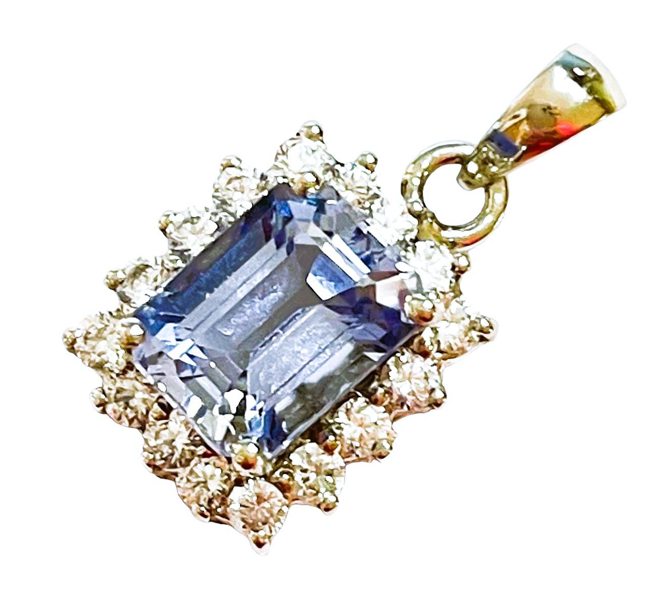 New African 4.70 Ct Cornflower Blue & White Sapphire Sterling Pendant 2