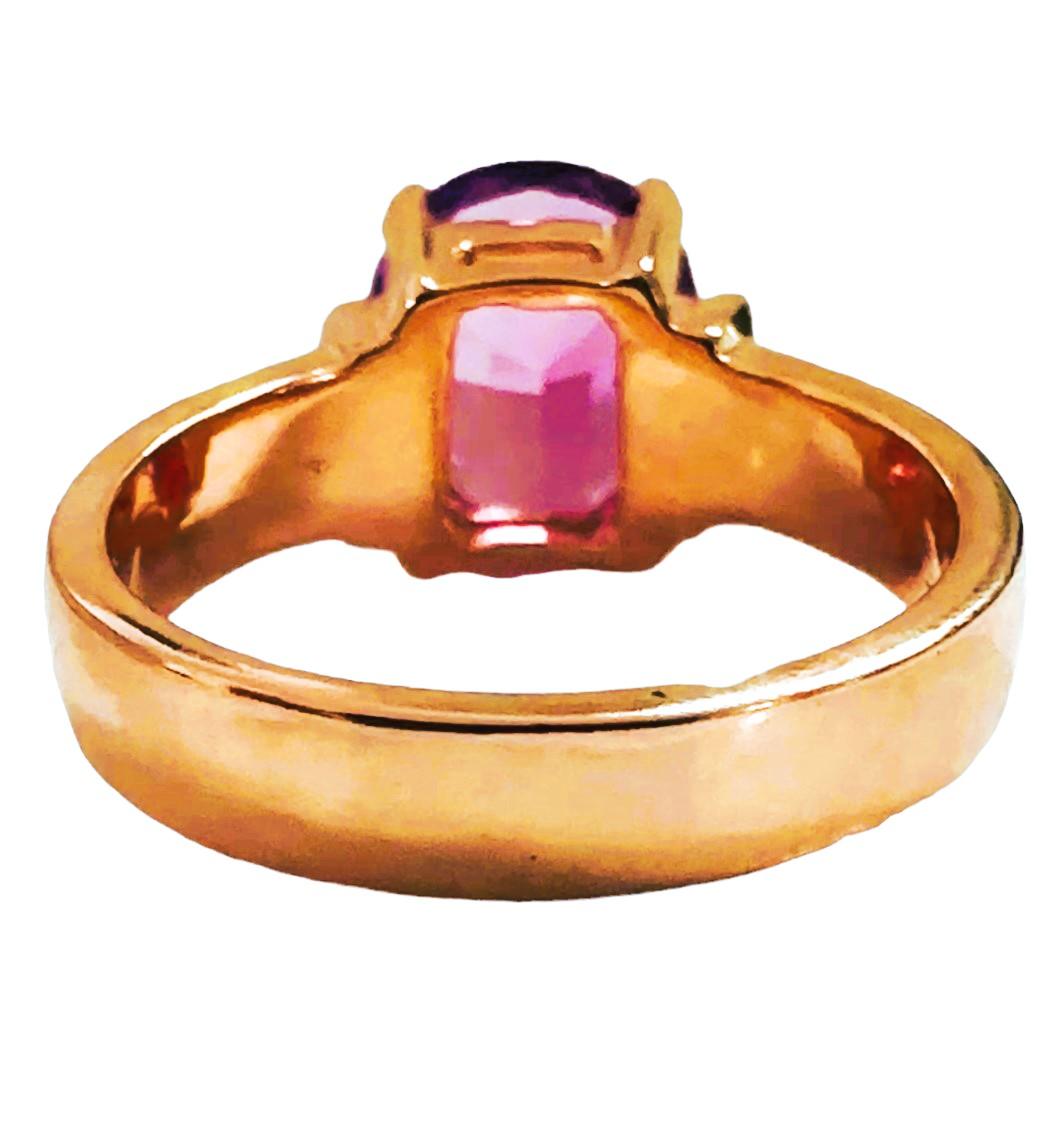New African 4.70 Ct Pear Cut Pink Sapphire Rose Gold Plated Sterling Ring  In New Condition For Sale In Eagan, MN