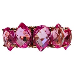 New African 5 Ct Pink Sapphire Rose Gold Plated Sterling Ring