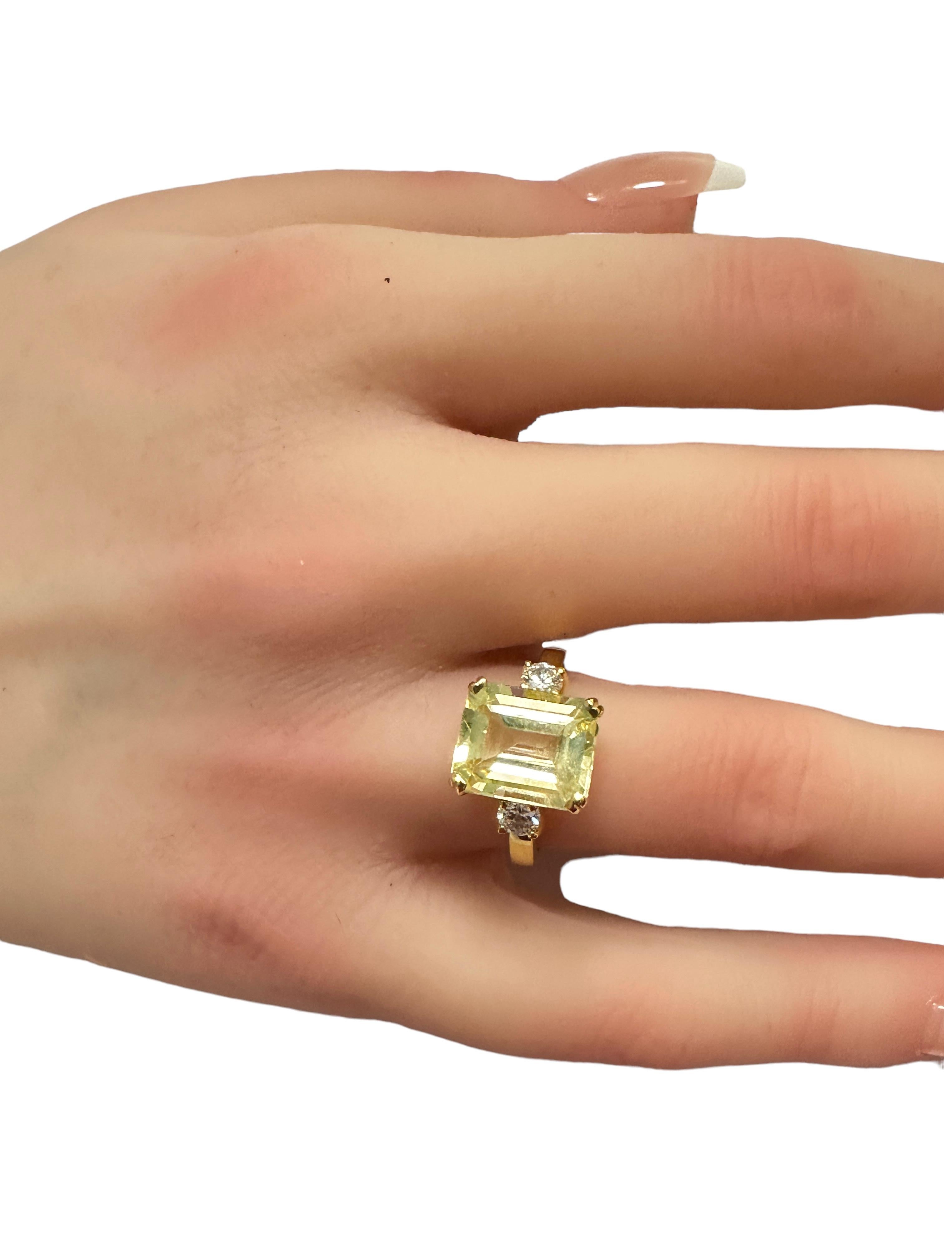 Women's New African 5.2 ct Peridot Yellow & White Sapphire YGold Plated Sterling Ring