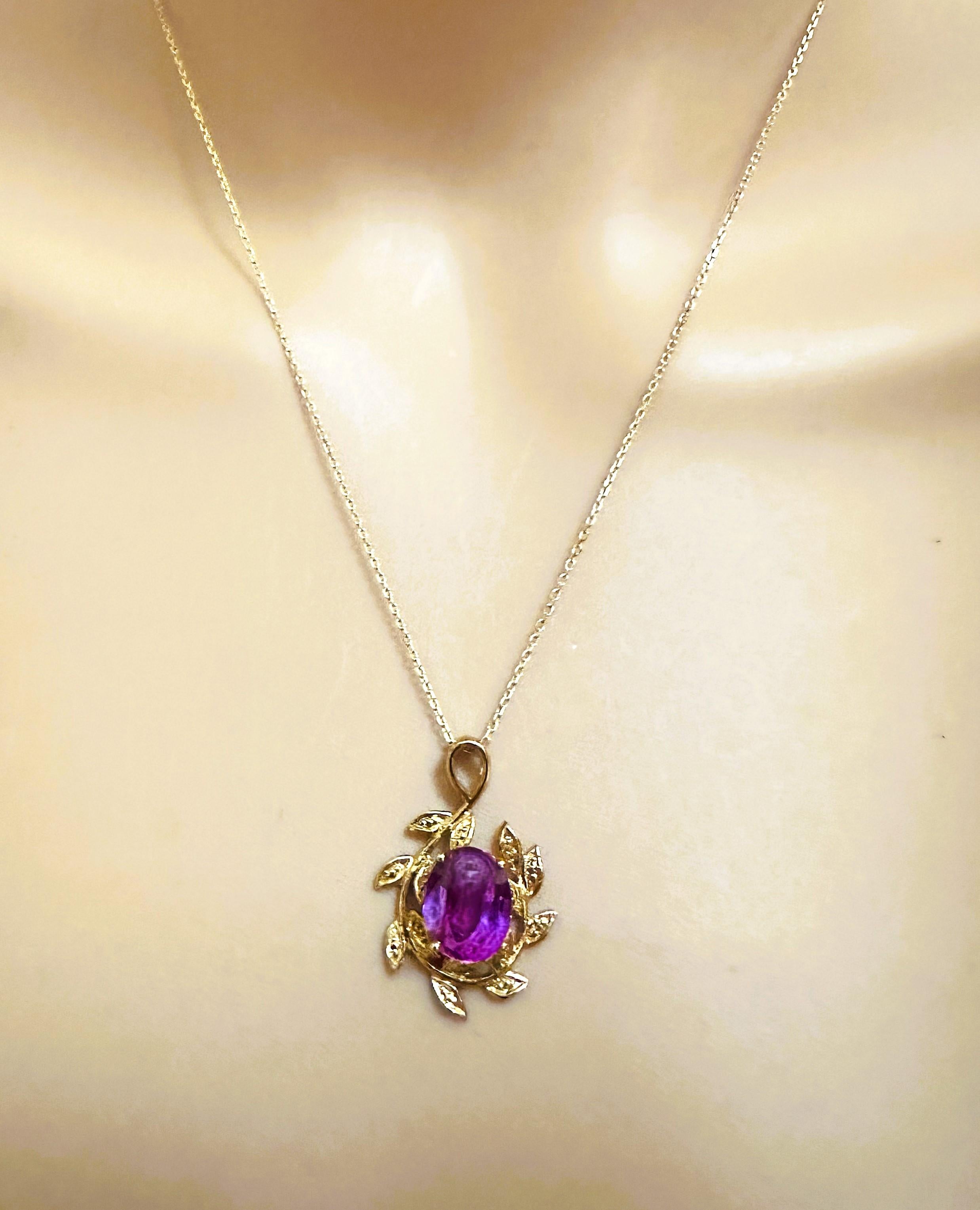 Neu, afrikanische Halskette aus vergoldetem Sterling mit 5,20 Karat rosa, lila Saphir und gelbgoldetem Saphir 2